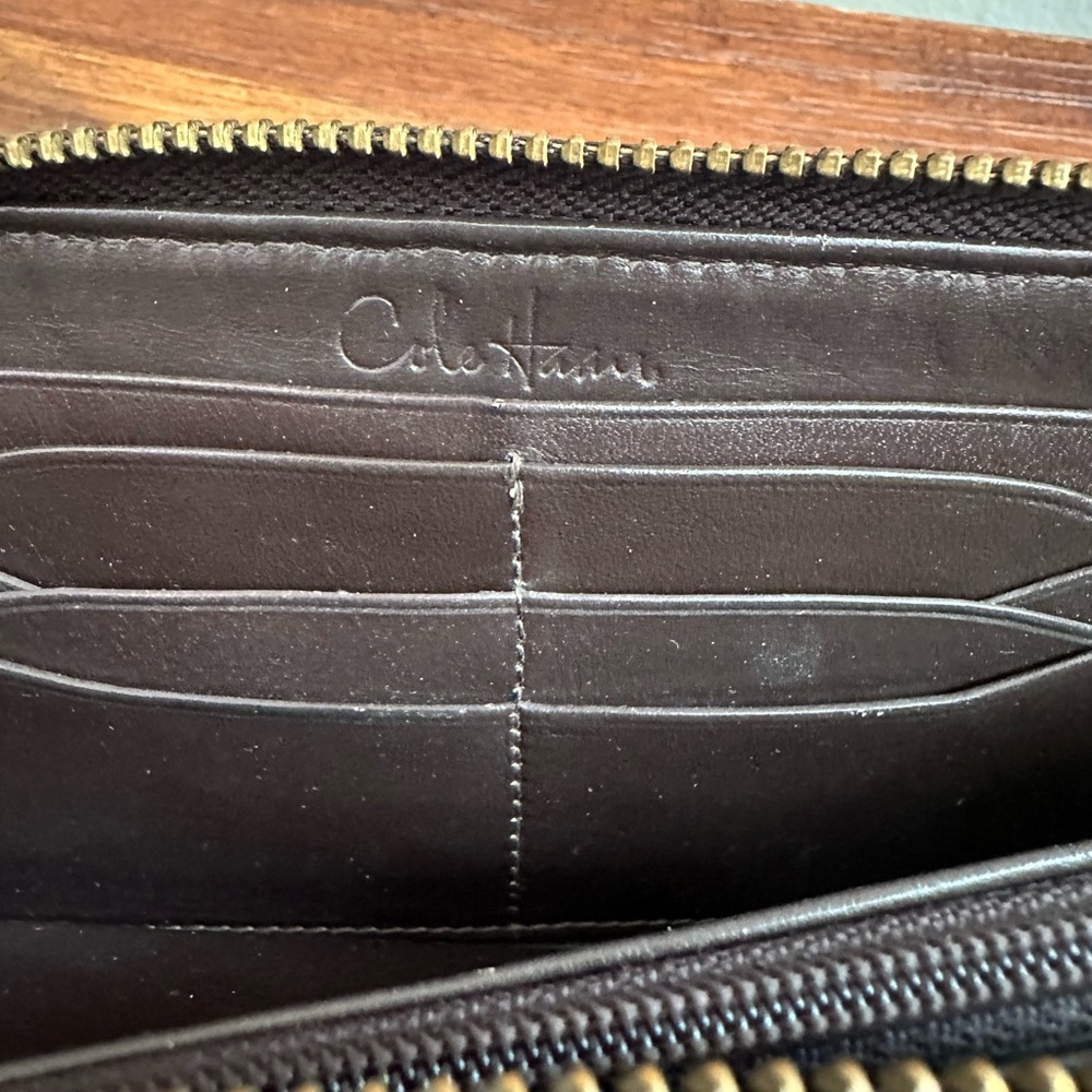 Cole Haan Genevieve Travel Woven Leather Wallet - Picture 5 of 8